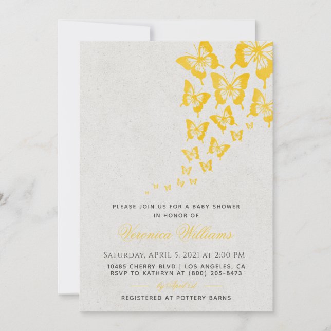 Butterfly Baby Shower Invitation (Front)