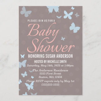 Butterfly Baby Shower Invitation