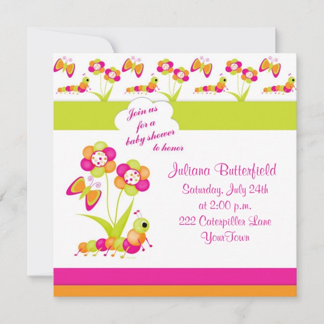 Butterfly & Baby Shower Invitation (Front)