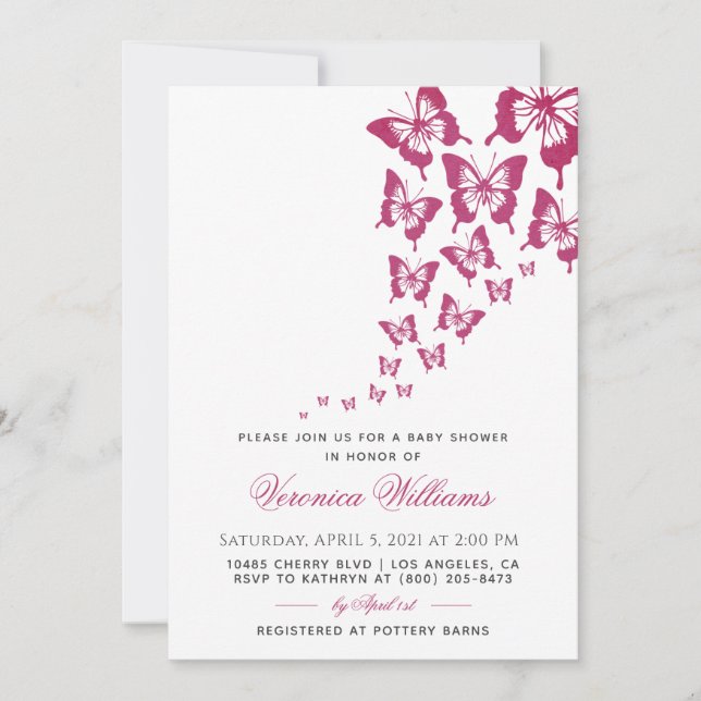 Butterfly Baby Shower Invitation (Front)