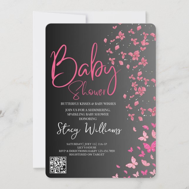 Butterfly Baby Shower Invitation (Front)