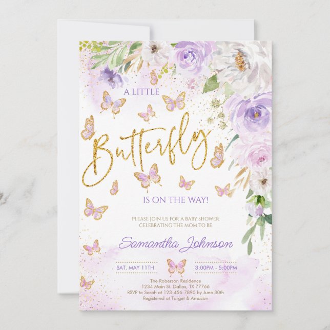 Butterfly Baby Shower Invitation (Front)