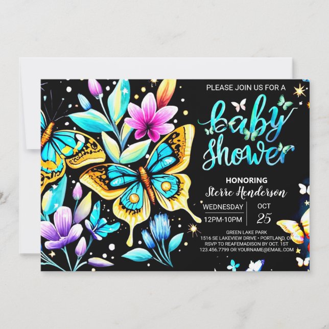 Butterfly Baby Shower Invitation (Front)