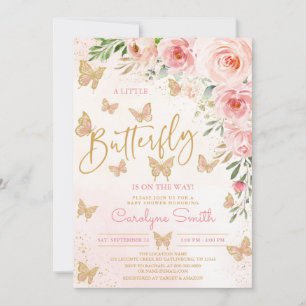 Butterfly Baby Shower Invitation girl