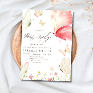 Butterfly Baby Shower Invitation Girl Boho Floral