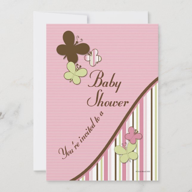 Butterfly Baby Shower Invitation Template (Front)