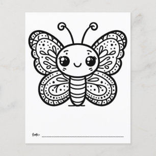 Butterfly Baby Shower Kids Activity Colouring Page