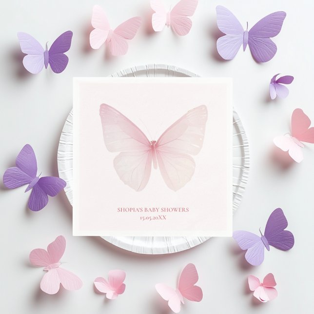 "Butterfly Baby Shower Napkins" Napkin (Creator Uploaded)
