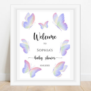 Butterfly baby shower poster
