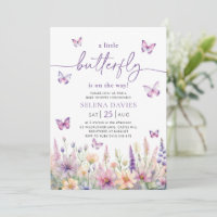 Butterfly Baby Shower Purple Butterfly Pink Flower