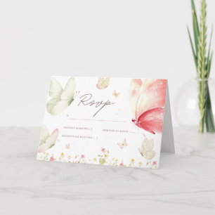 Butterfly Baby Shower Rsvp Card Girl Floral Boho