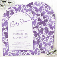 Butterfly Baby Shower Watercolor Purple