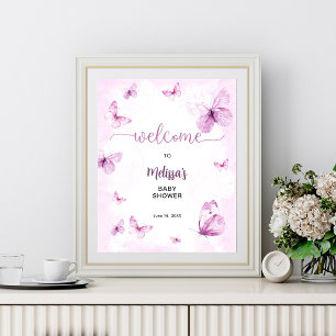 Butterfly Baby Shower Welcome  Poster