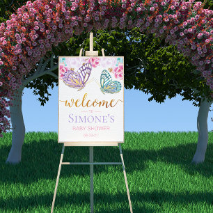 Butterfly Baby Shower Welcome Sign