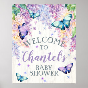 Butterfly Baby Shower Welcome Sign