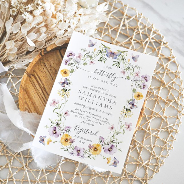 Butterfly Baby Shower Wildflower  Invitation (Creator Uploaded)