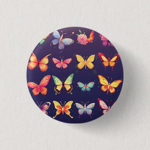 Butterfly badge, button, pin, cute butterfly 3 cm round badge