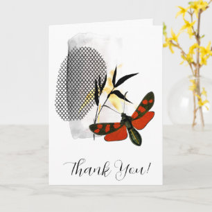 Butterfly & Bamboo  Folded Greeting Card