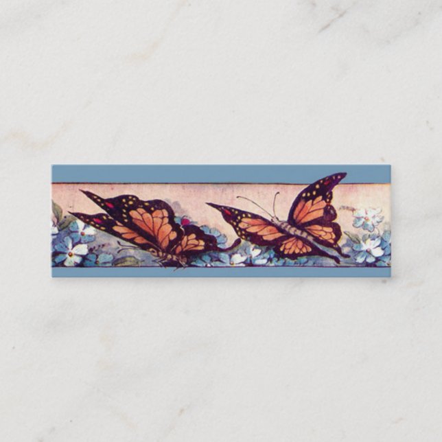 Butterfly Bar Bookmark Mini Business Card (Front)