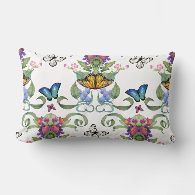 Butterfly Baroque Lumbar Cushion (Front)
