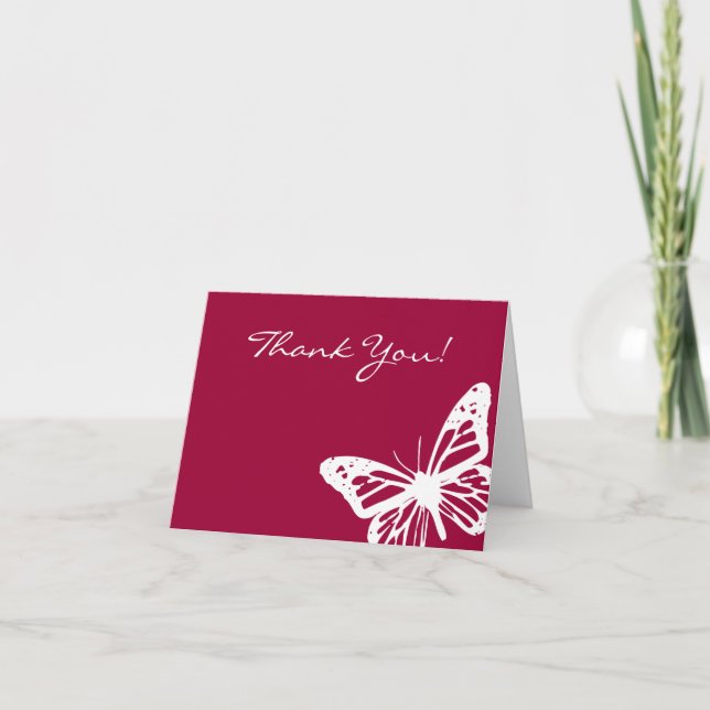 Butterfly Bat  Mitzvah Invitation Thank You card (Front)