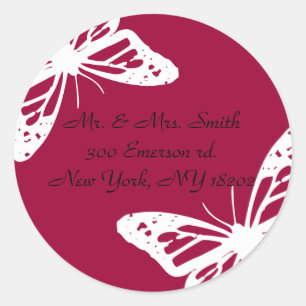 Butterfly Bat Mitzvah Reply Sticker Seal