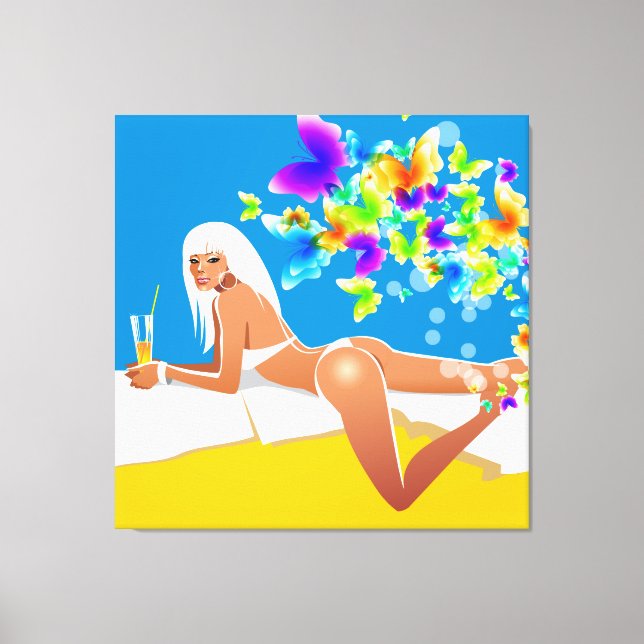 Butterfly Bathing Beauty Wrapped Canvas (Front)