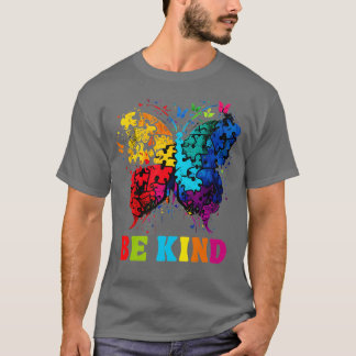 Butterfly Be Kind Autism Awareness Month Gifts Men T-Shirt