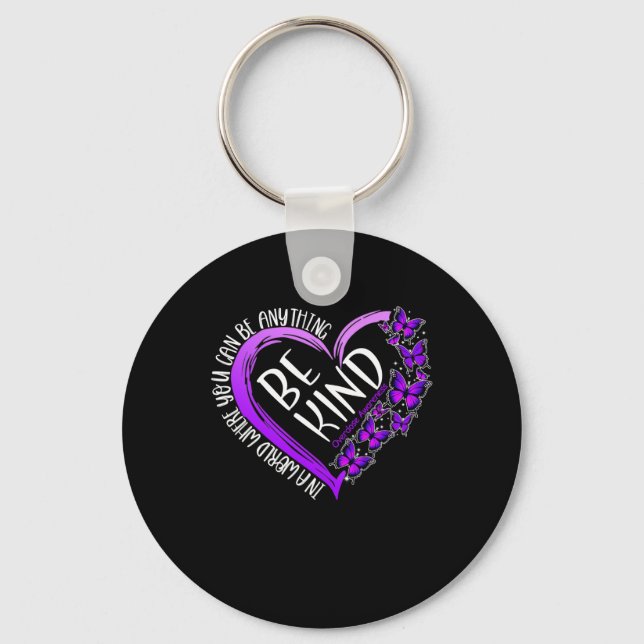 Butterfly Be Kind Purple Overdose Awareness Choose Key Ring (Front)