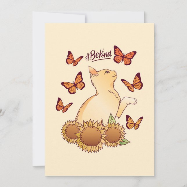 Butterfly Be Kind Sunflower Save The Date (Front)