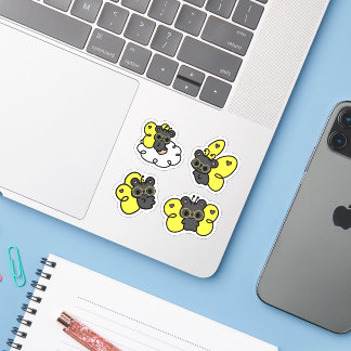 Butterfly Bear with glasses cute Kawaii sticker 