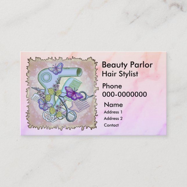 Butterfly Beautician Appointment Card (Front)