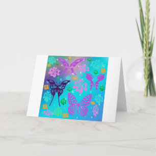 Butterfly Beautiful Aloha Hawaiian Blossom Wedding Card