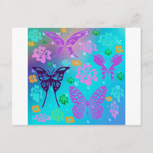 Butterfly Beautiful Aloha Hawaiian Blossom Wedding Postcard