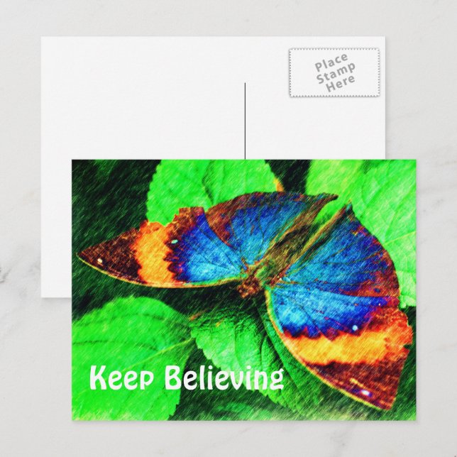 Butterfly Believe Inspirational Postcard (Front/Back)