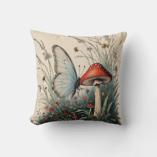 Butterfly Beneath the Bloom Cushion