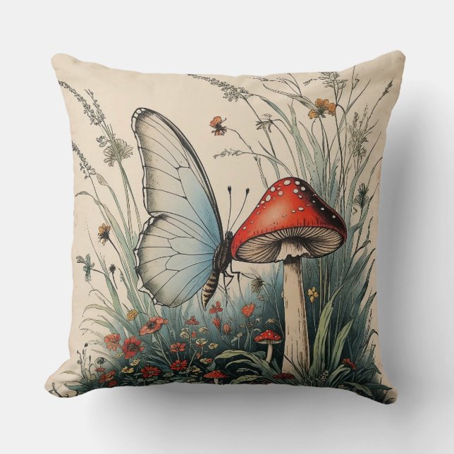 Butterfly Beneath the Bloom Cushion (Front)