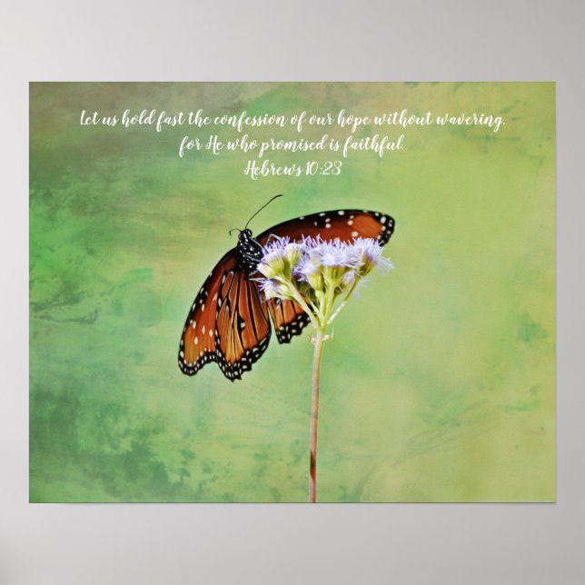 Butterfly Bible Scripture Photographic Art Print (Front)