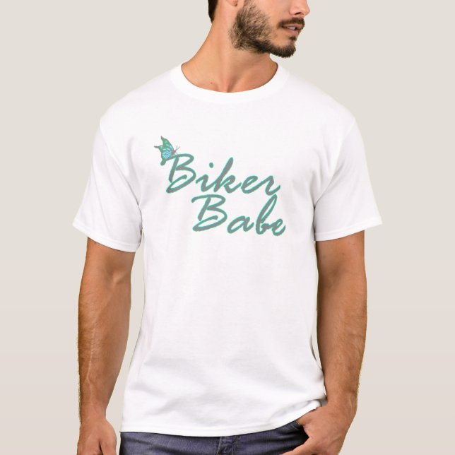Butterfly Biker Babe Apparel T-Shirt (Front)