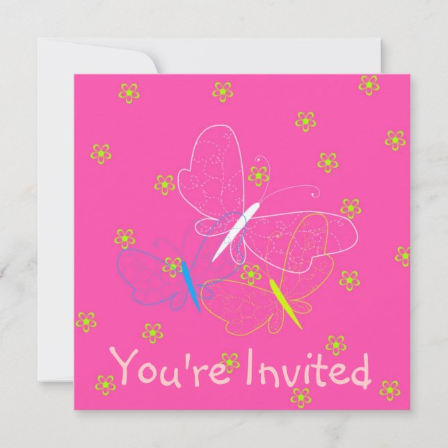 Butterfly Birthday Girl Invitation (Front)