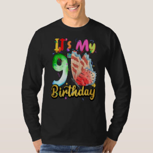 Butterfly Birthday Girl Princess 9th Birthday Butt T-Shirt