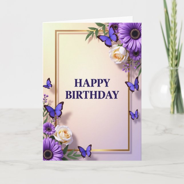 Butterfly Birthday Greeting Card (Front)