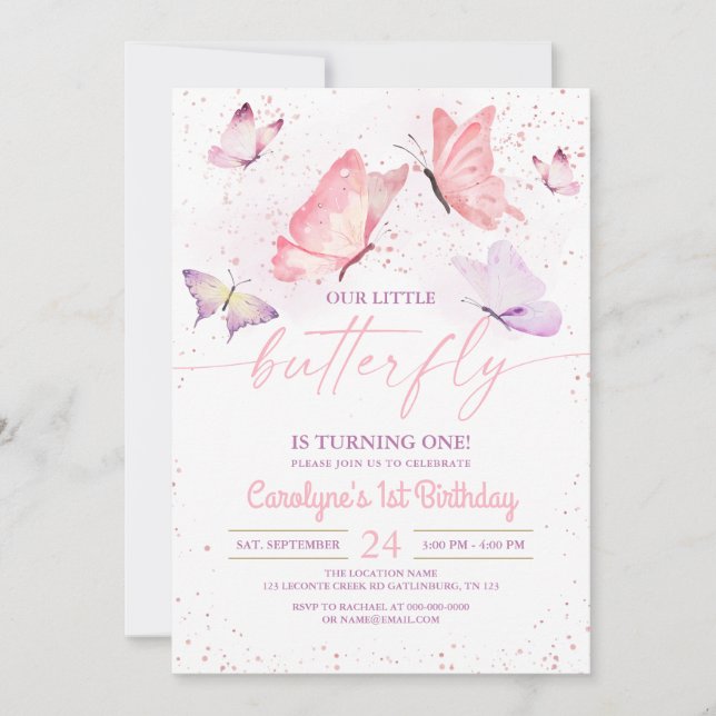 Butterfly Birthday Invitation (Front)