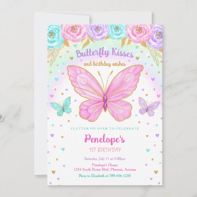 Butterfly Birthday Invitation (Front)