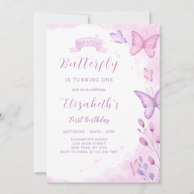 Butterfly Birthday Invitation (Front)