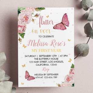 Butterfly Birthday Invitation Whimsical