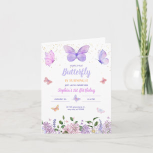 Butterfly Birthday Invitation, Wildflower Garden  Invitation