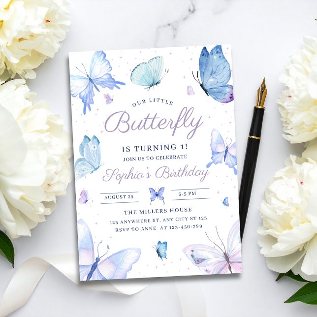 Butterfly Birthday Invite, Girls Butterflies Party Invitation (Creator Uploaded)