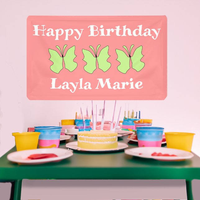 Butterfly Birthday Party Banner (Creator Uploaded)