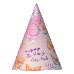 Butterfly Birthday Party Kids Colourful  Hat